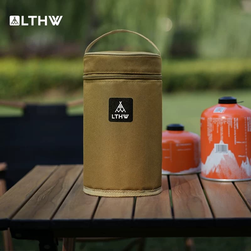LTHW旅腾户外高山扁气罐收纳包野外便携防撞加厚隔热卡式炉气罐包