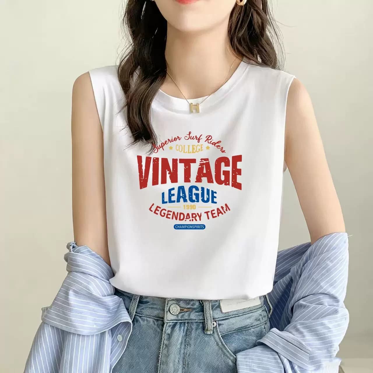 包邮背心2026女士新款无袖T恤宽松遮肉夏季吊带洋气百搭韩版上衣