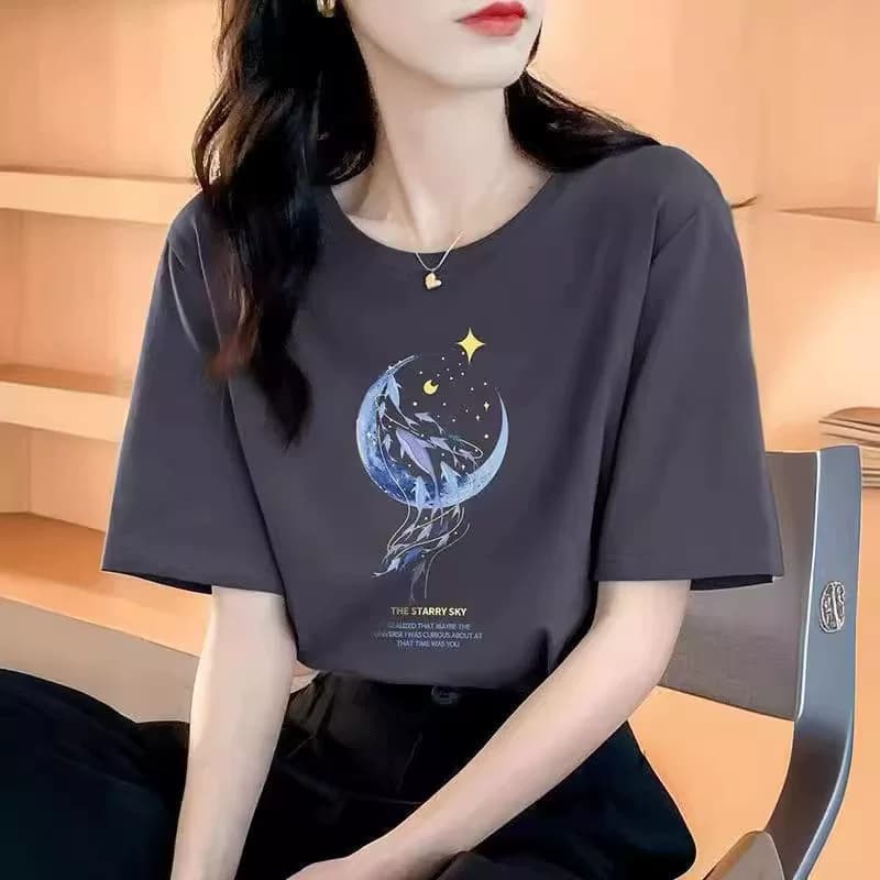圆领纯棉短袖t恤女2026夏季新款百搭上衣男女同款半袖通勤风薄潮