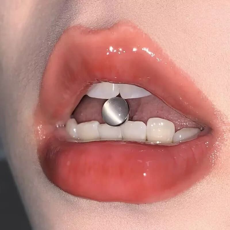 墨刺少女 猫眼石舌钉可喝酒钛钢辣妹舌钉渐变酷炫小众舌钉穿刺饰