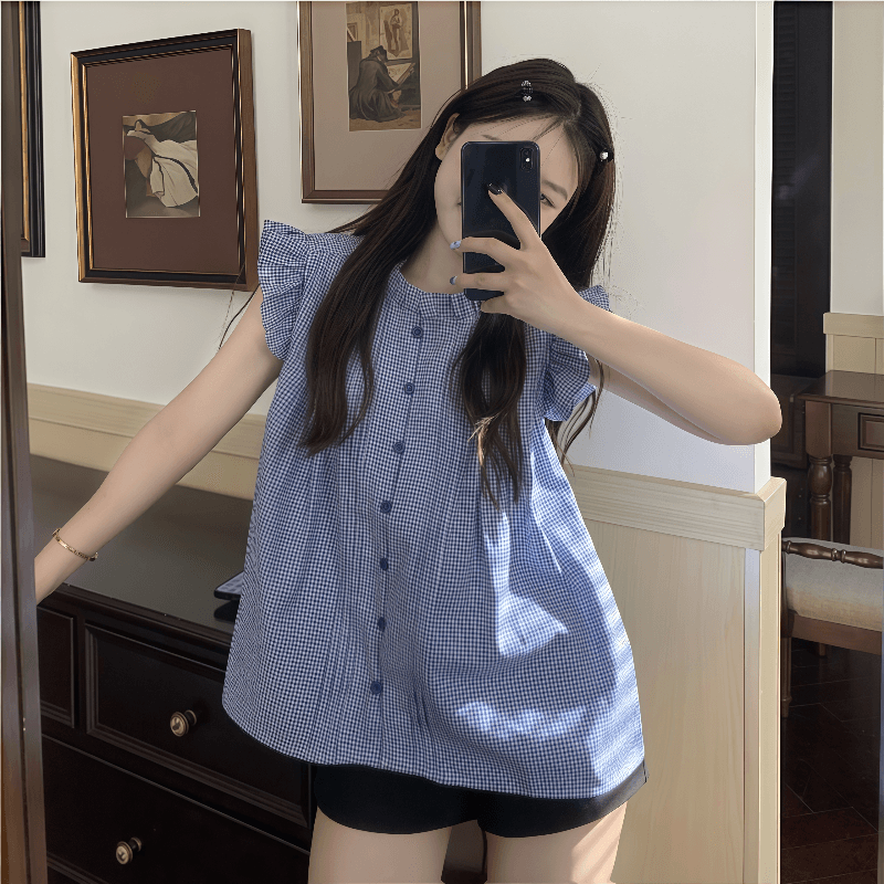 ZD-2026夏季新款清新甜美夏季修身上衣时尚百搭