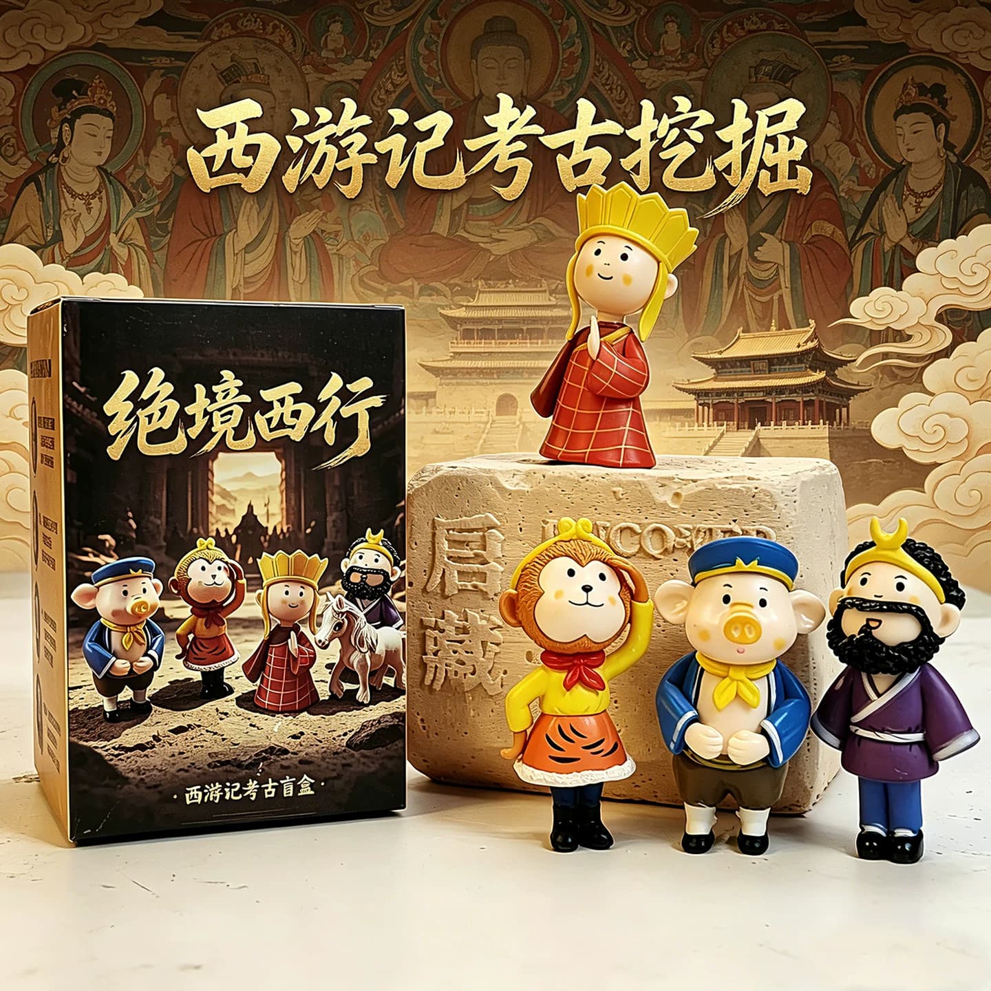 西游记考古挖掘玩具礼物手办男孩黑神话悟空寻宝挖宝盲盒玩具礼物