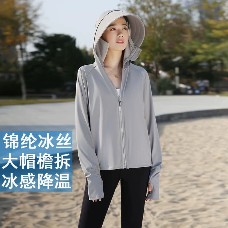 防晒衣女款夏季薄防紫外线透气upf50+大帽檐遮脸一体2026新防晒服