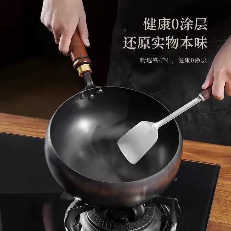 大肚锅铁锅大肚锅纯手工锻打小炒锅迷你小铁锅家用无涂层不粘锅G