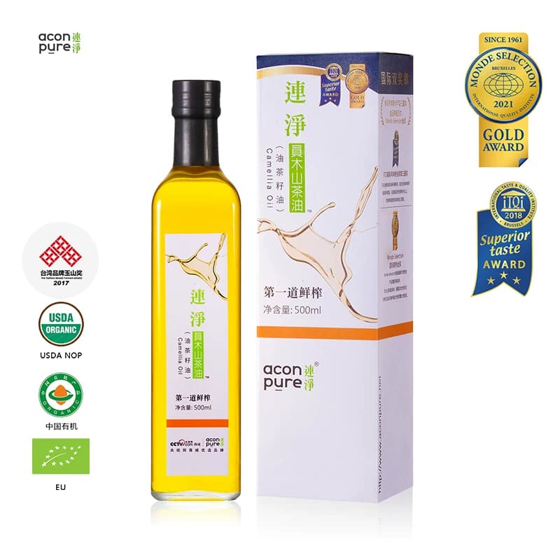台湾连净有机山茶油纯天然特级初榨纯正野茶油婴儿茶油压榨茶籽油
