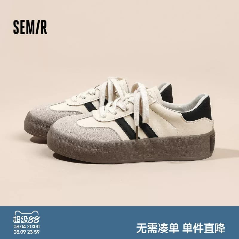 Semir德训鞋女2026夏季新款鞋子女厚底运动小白鞋百搭休闲板鞋女