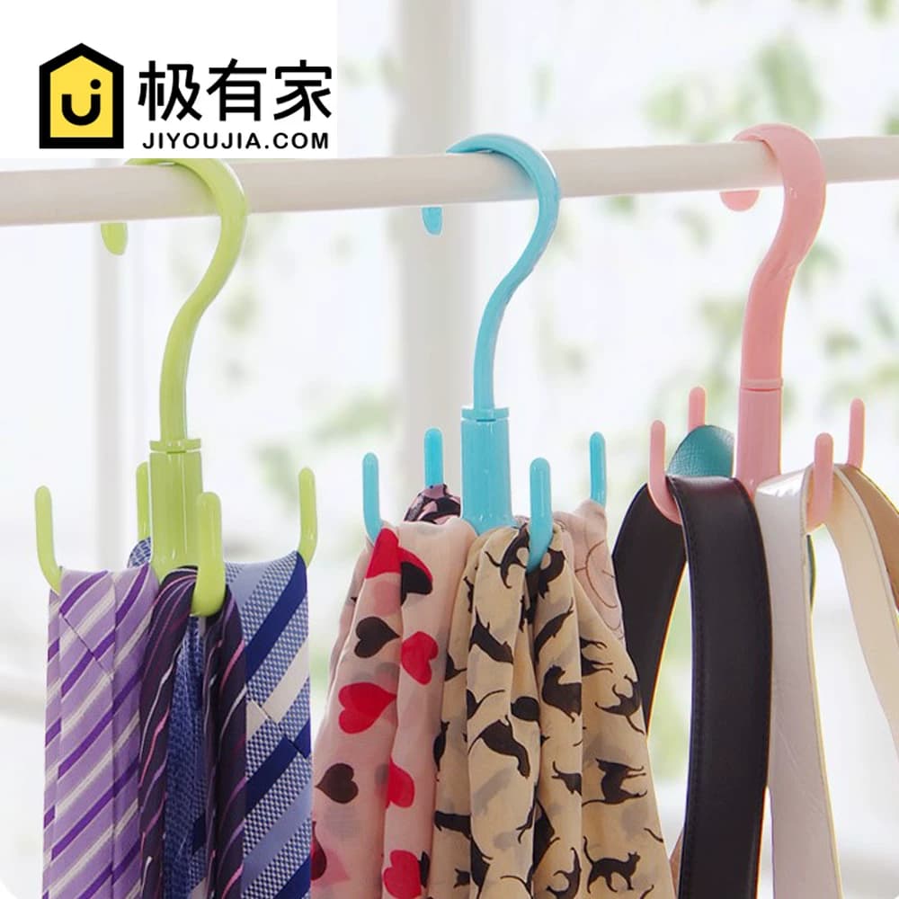 【天天特价】3个北欧创意旋转挂架 四爪多用挂钩 宿舍衣柜衣架S钩