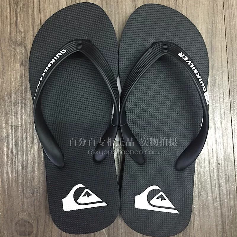 Quiksilver2026新款潮牌速干凉鞋防滑沙滩拖鞋纯黑色鞋面夏人字拖