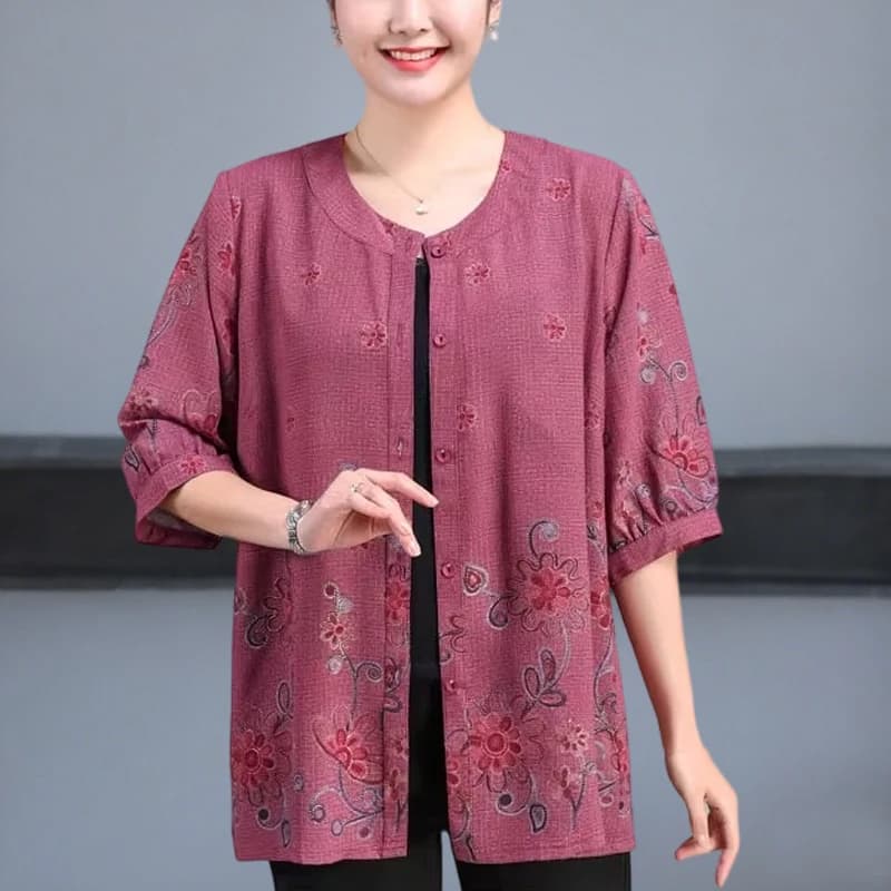 胖妈妈加肥加大码女装200斤中老年夏装衬衫上衣加肥加大洋气衣服