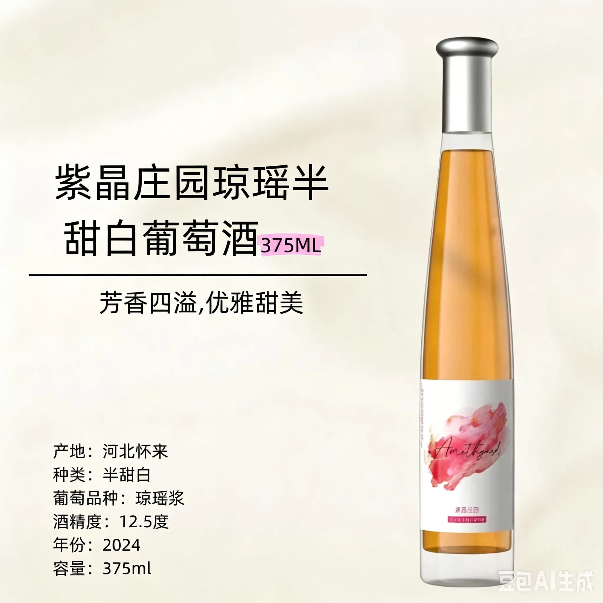 【爆火小众】紫晶庄园琼瑶浆半甜白葡萄酒