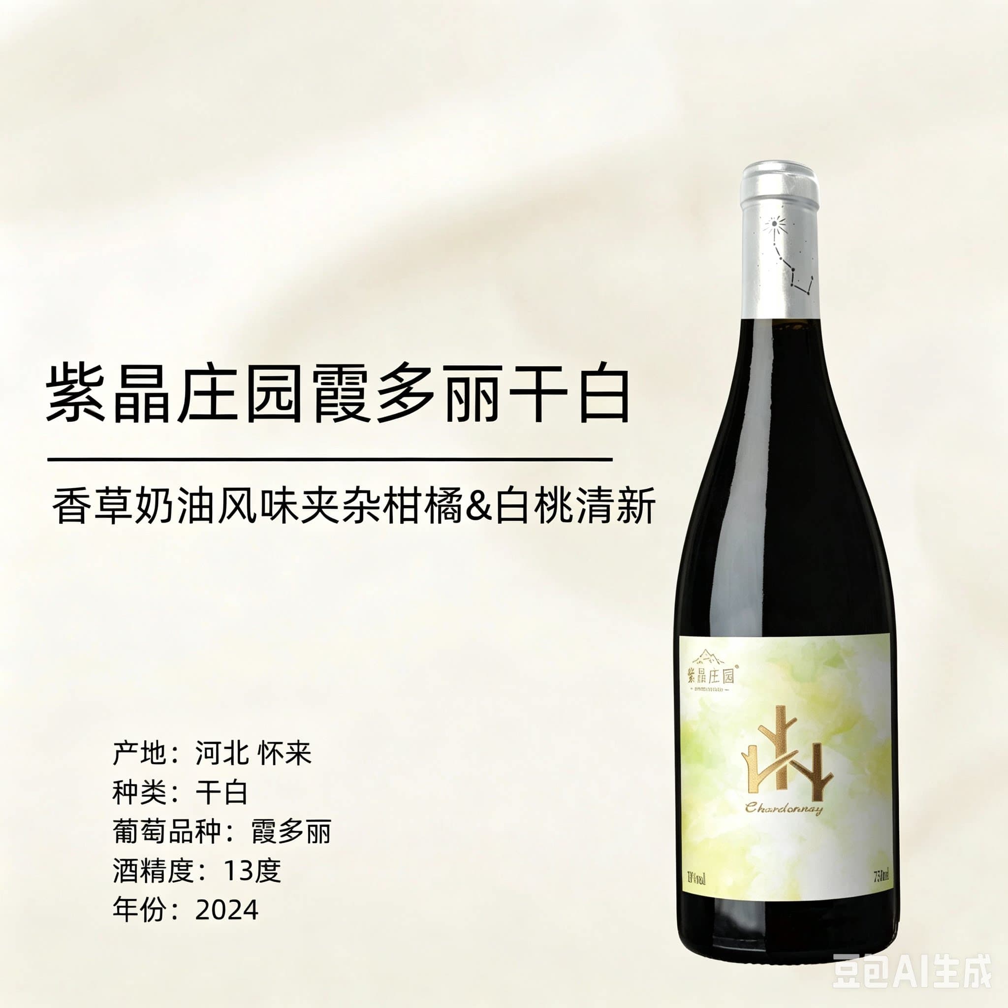 紫晶庄园霞多丽干白葡萄酒2024