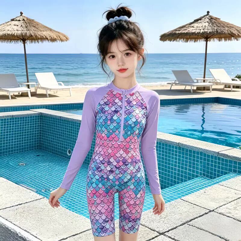 女大童夏装泳衣2026新款中大童洋派女孩连身游泳衣洋派速干泳装潮