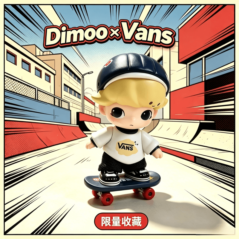 DIMOO×VANS联名潮玩手办摆件桌面收藏摆件逐梦之旅毕业季礼物品