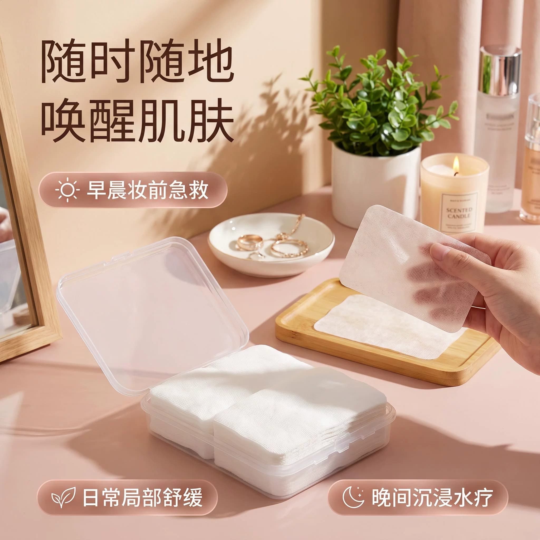 600片天丝超薄湿敷棉夜间补水棉片居家护肤水疗美容院面膜纸敷脸
