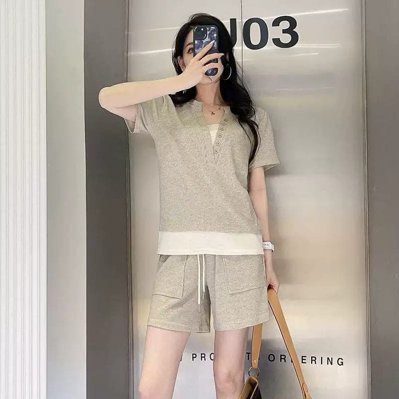 2026夏款套装两件套休闲运动时尚百搭短袖套装q