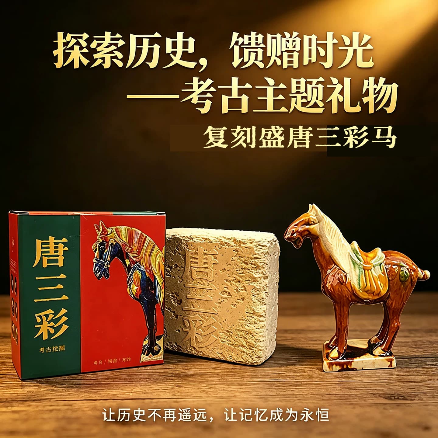 洛阳唐三彩马考古盲盒博物馆历史文物河南文创礼物挖宝藏挖掘玩具