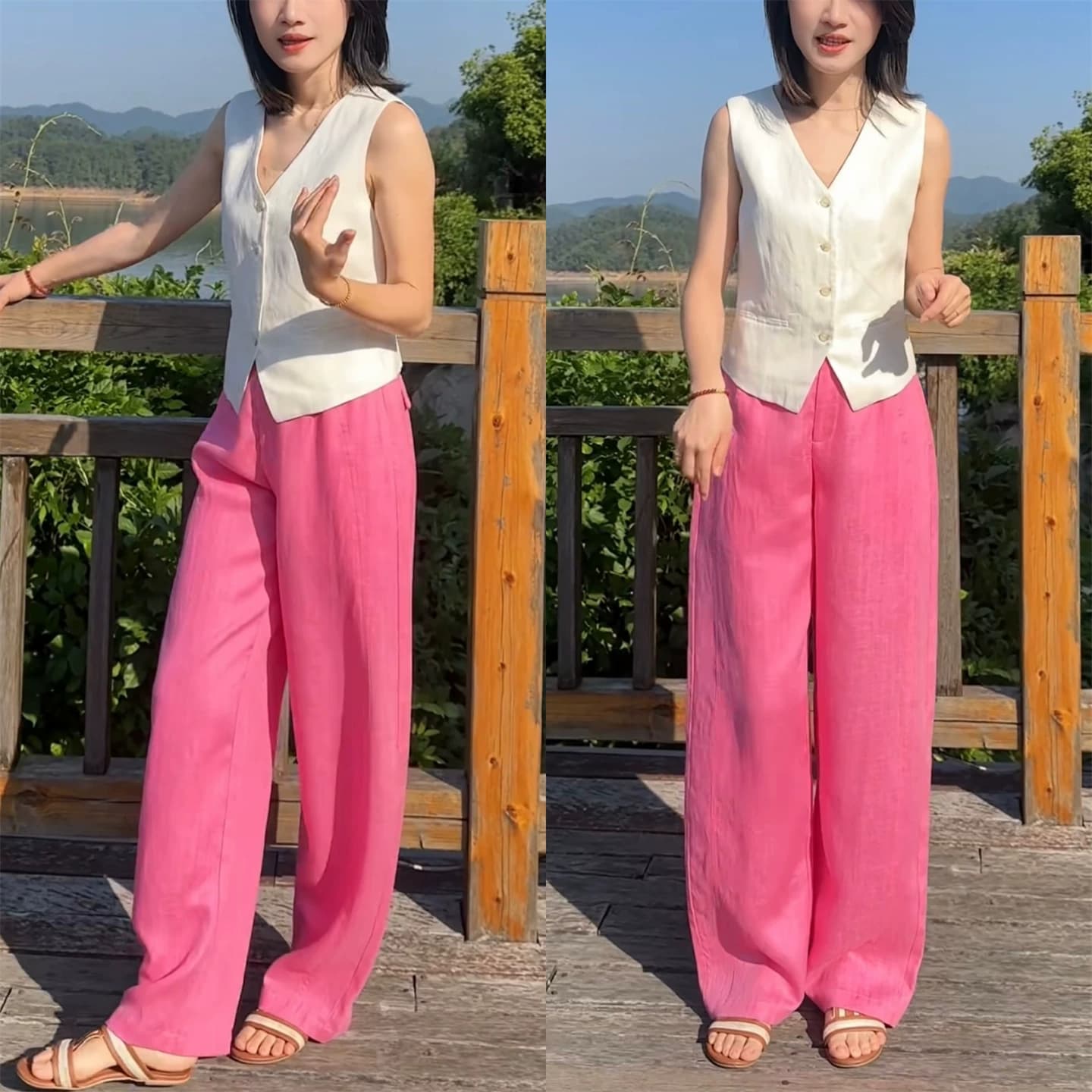 夏季新款天丝亚麻香蕉裤女休闲高腰直筒垂感阔腿裤显瘦百搭弯刀裤
