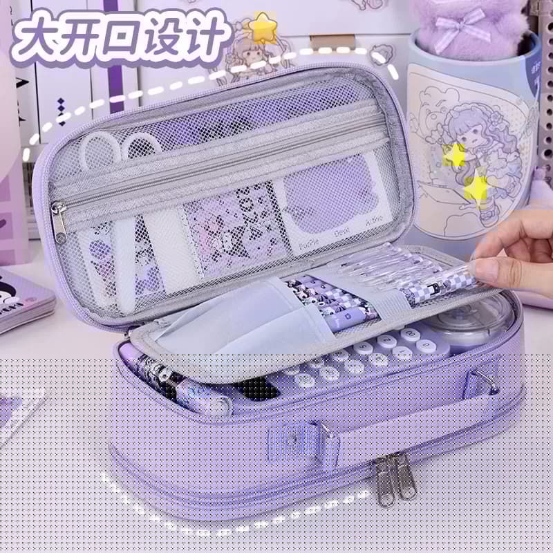 大容量牛津布多层笔袋小学生文具盒初高中多功能铅笔袋手提收纳包