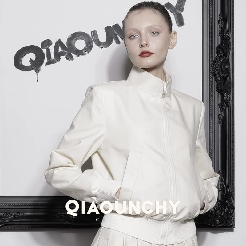 女赛车手 QIAOUNCHY俏云曦 | 高领杏色平纹棉夹克外套早春女装
