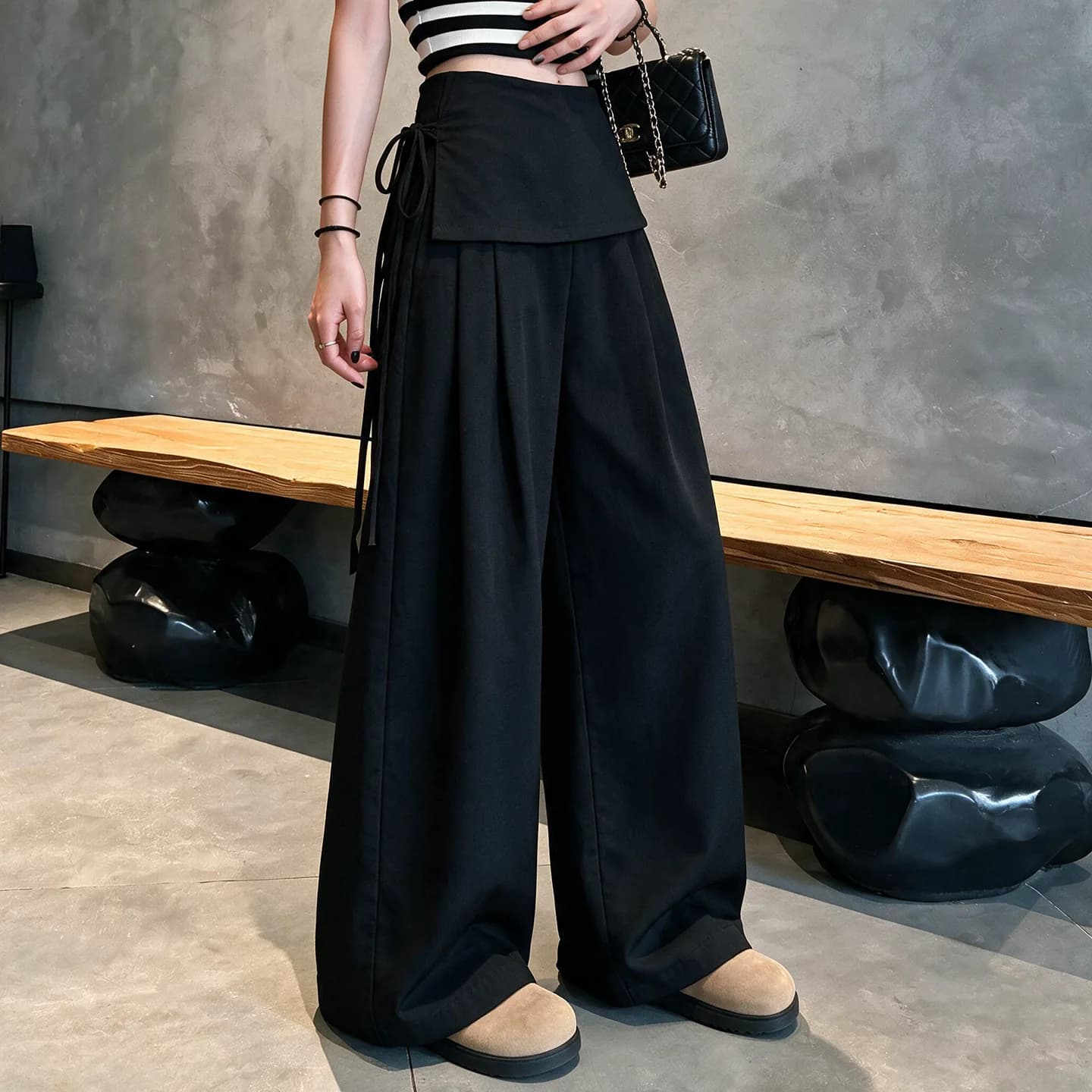 假两件屁帘裤子女2026秋装新款今年流行爆款高腰显瘦垂坠感阔腿裤