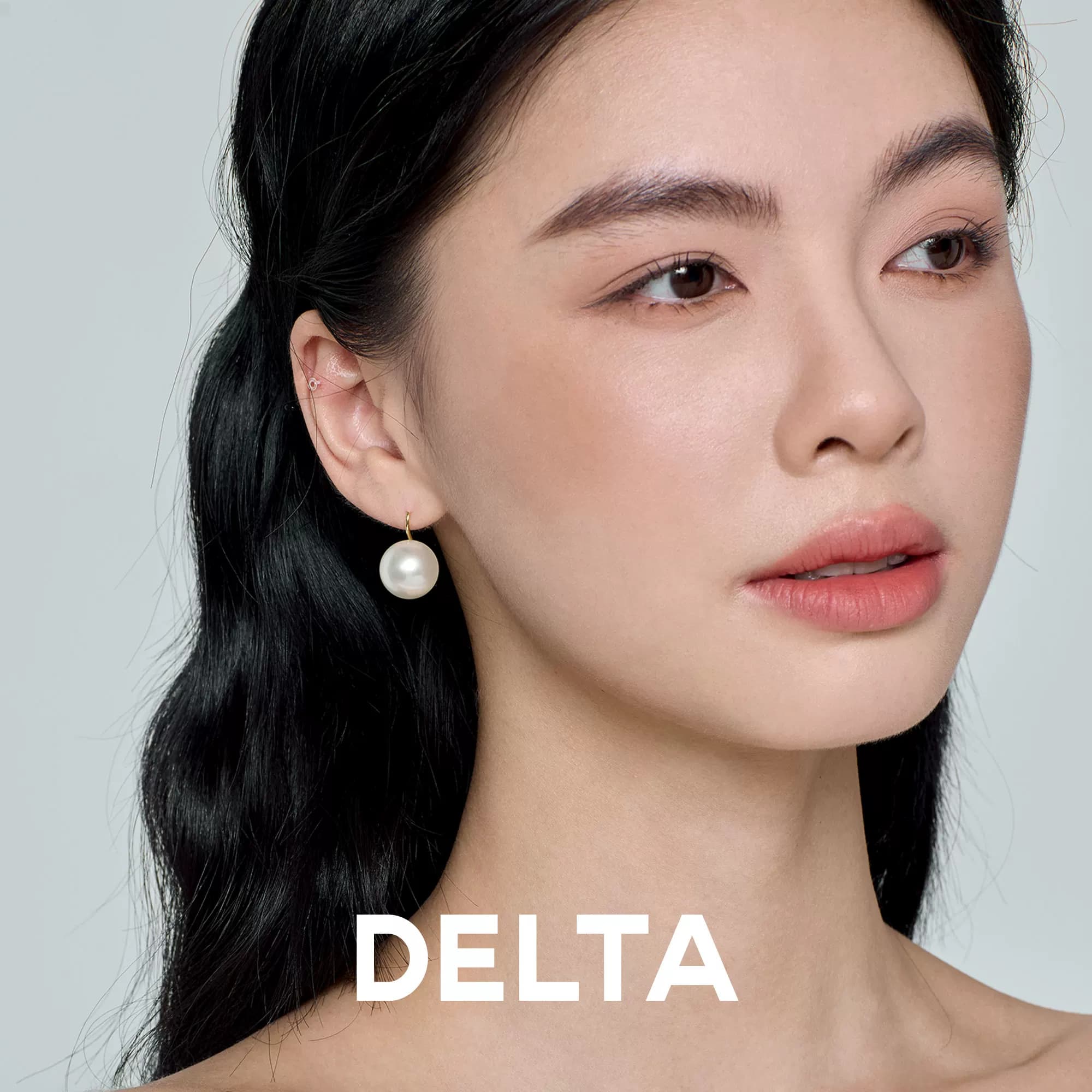 DELTA高跟鞋澳白大珍珠耳环s925银耳饰女简约轻奢无耳洞耳夹耳饰