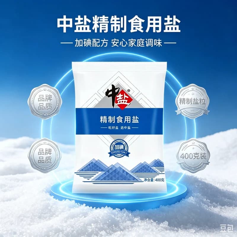 精选加碘未加碘精制食用盐家用健康炒菜调味腌制细盐井矿盐巴
