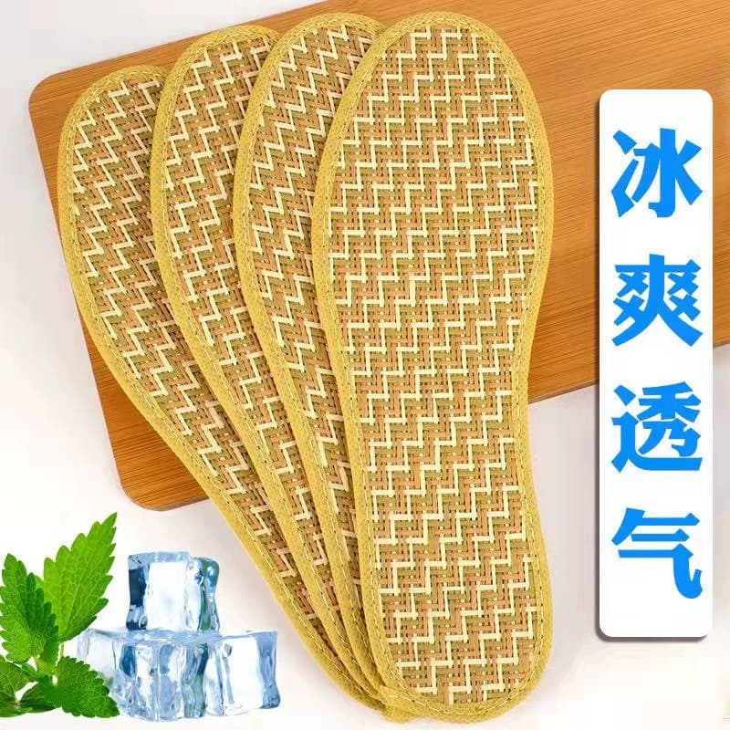春夏季草席鞋垫留香防臭透气吸汗男女鞋垫子防滑除臭棉布竹炭清凉