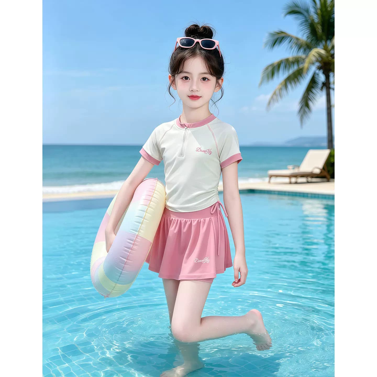 泳衣女儿童夏装2026新款儿童夏季绝美分体游泳衣女大童高级感泳装