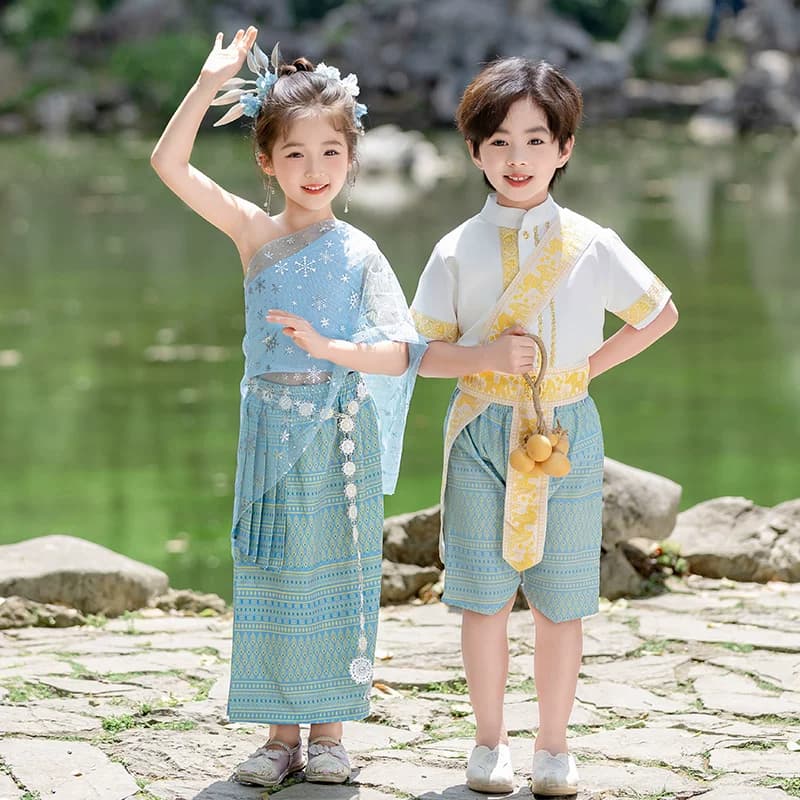 六一儿童少数民族傣族服装男女童夏装泰国泼水节舞蹈幼儿园演出服