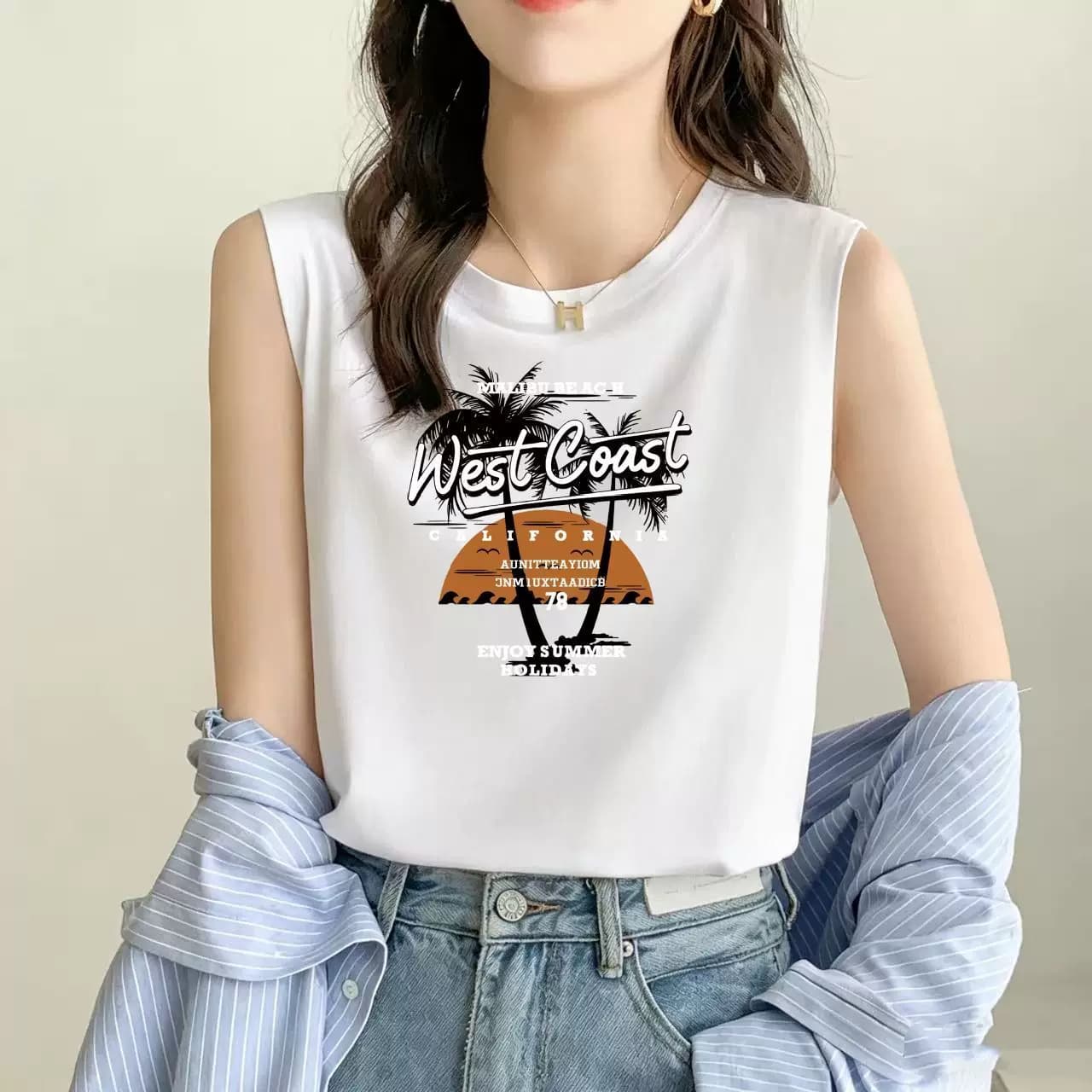 包邮无袖吊带背心女装2026夏季新款外穿宽松韩版简约流行洋气上衣