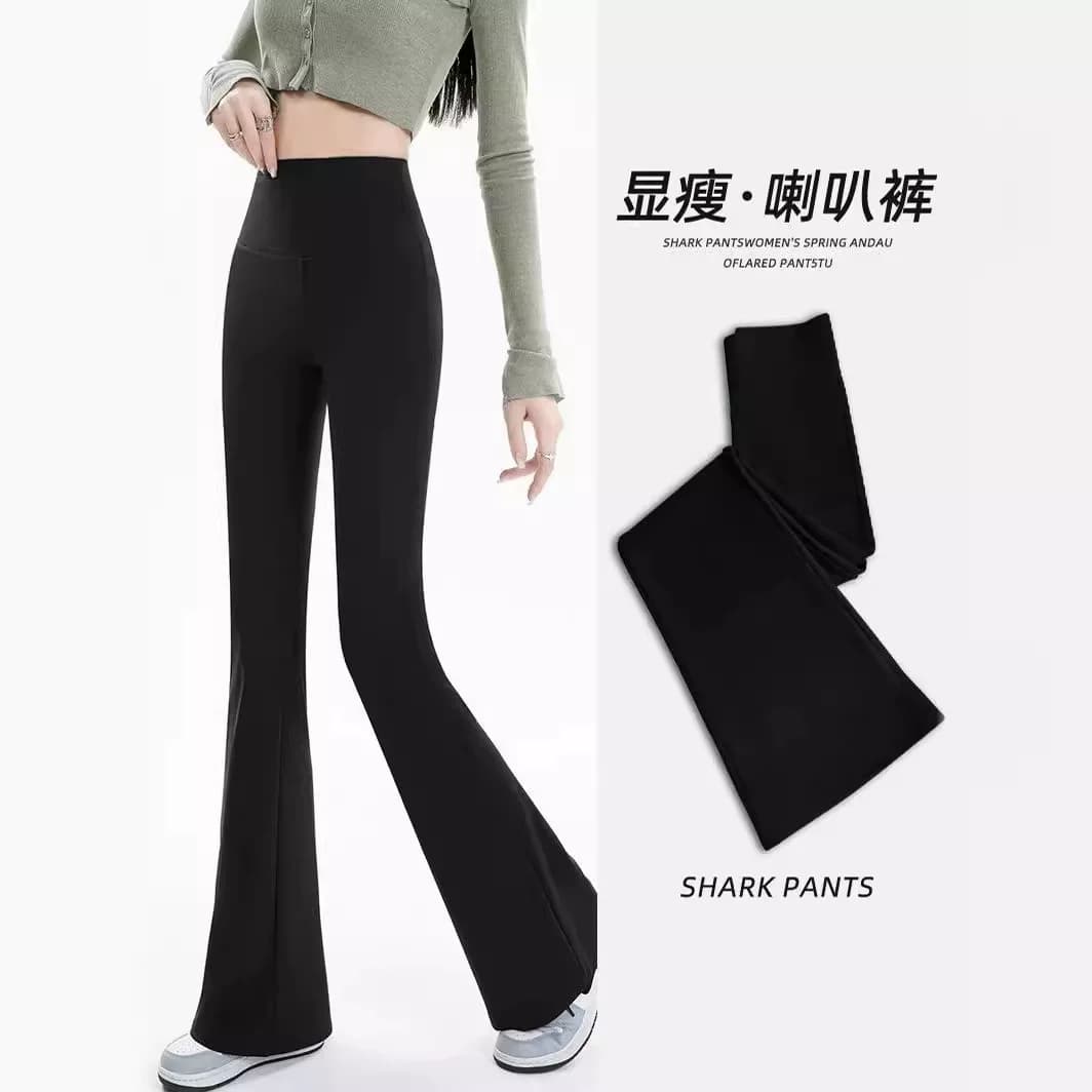 休闲裤女鲨鱼皮裤休闲长裤2026秋冬垂感微喇叭裤高腰显瘦打底裤女