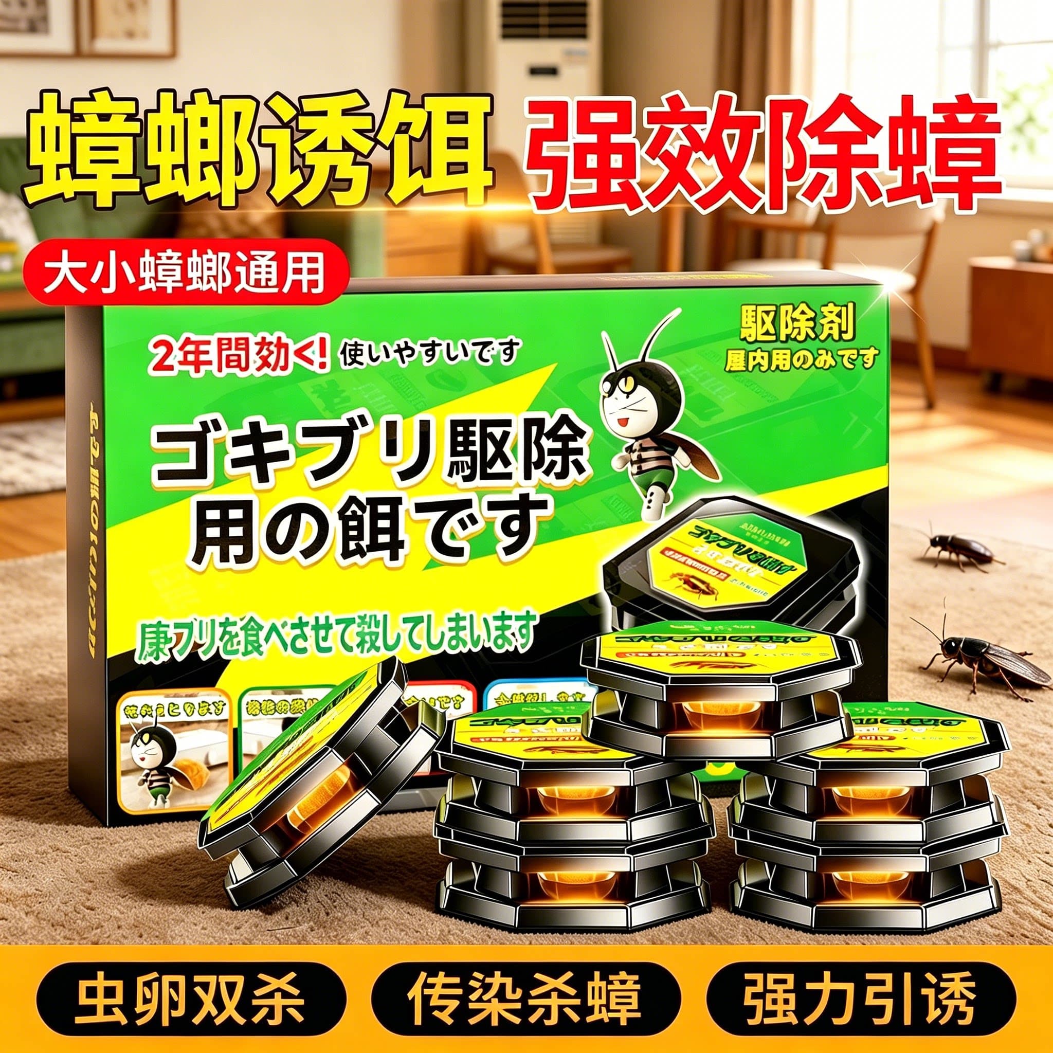 r蟑螂药家用全窝强效端一名虫卵双杀灭除杀蟑胶饵专用kk