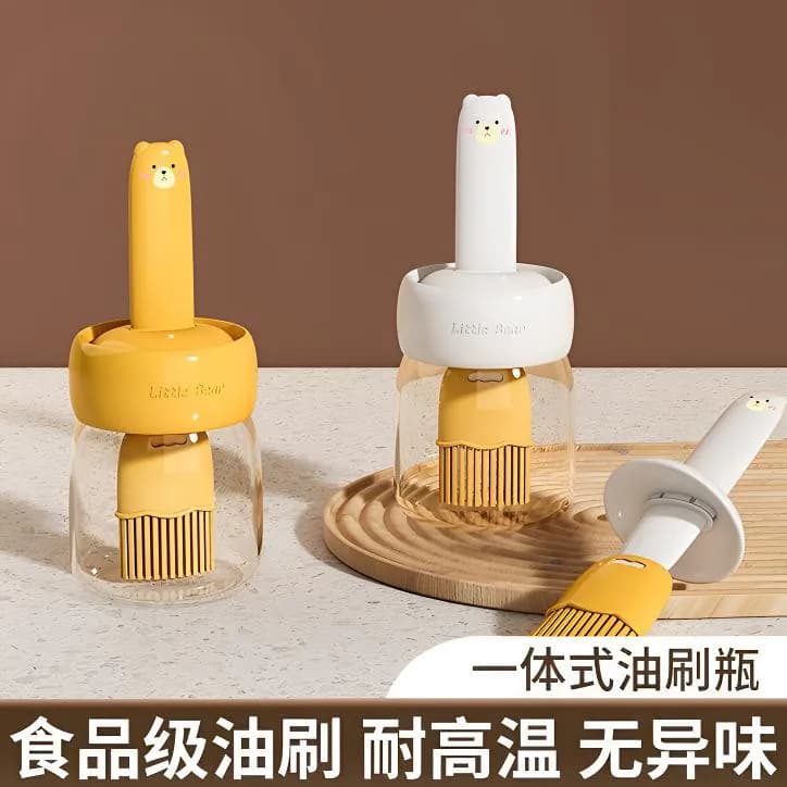 油刷子家用耐高温硅胶油刷带瓶厨房烙饼食品级烧烤烘焙一体油刷瓶