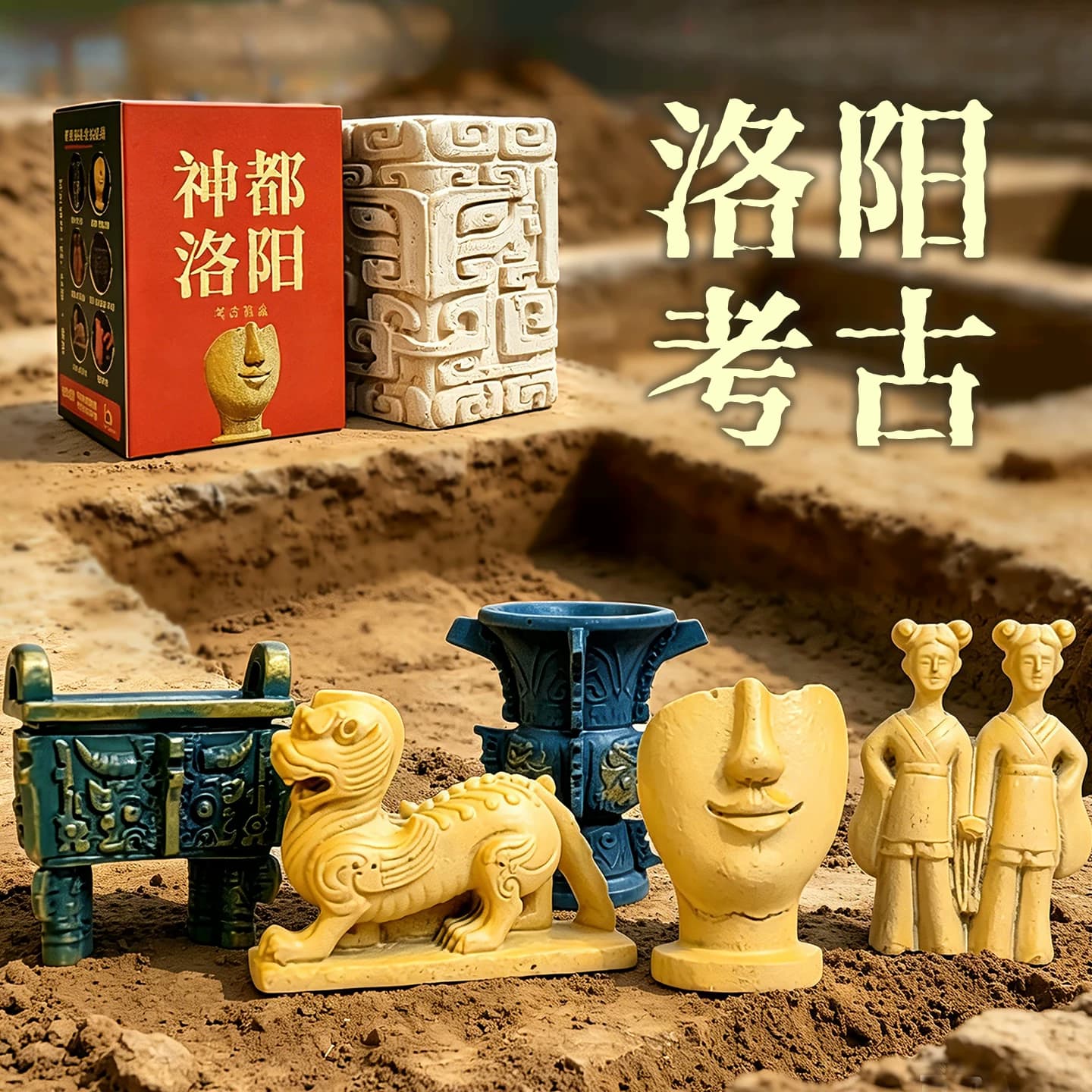 神都洛阳博物馆青铜器考古盲盒历史文创寻宝挖宝考古挖掘玩具礼物