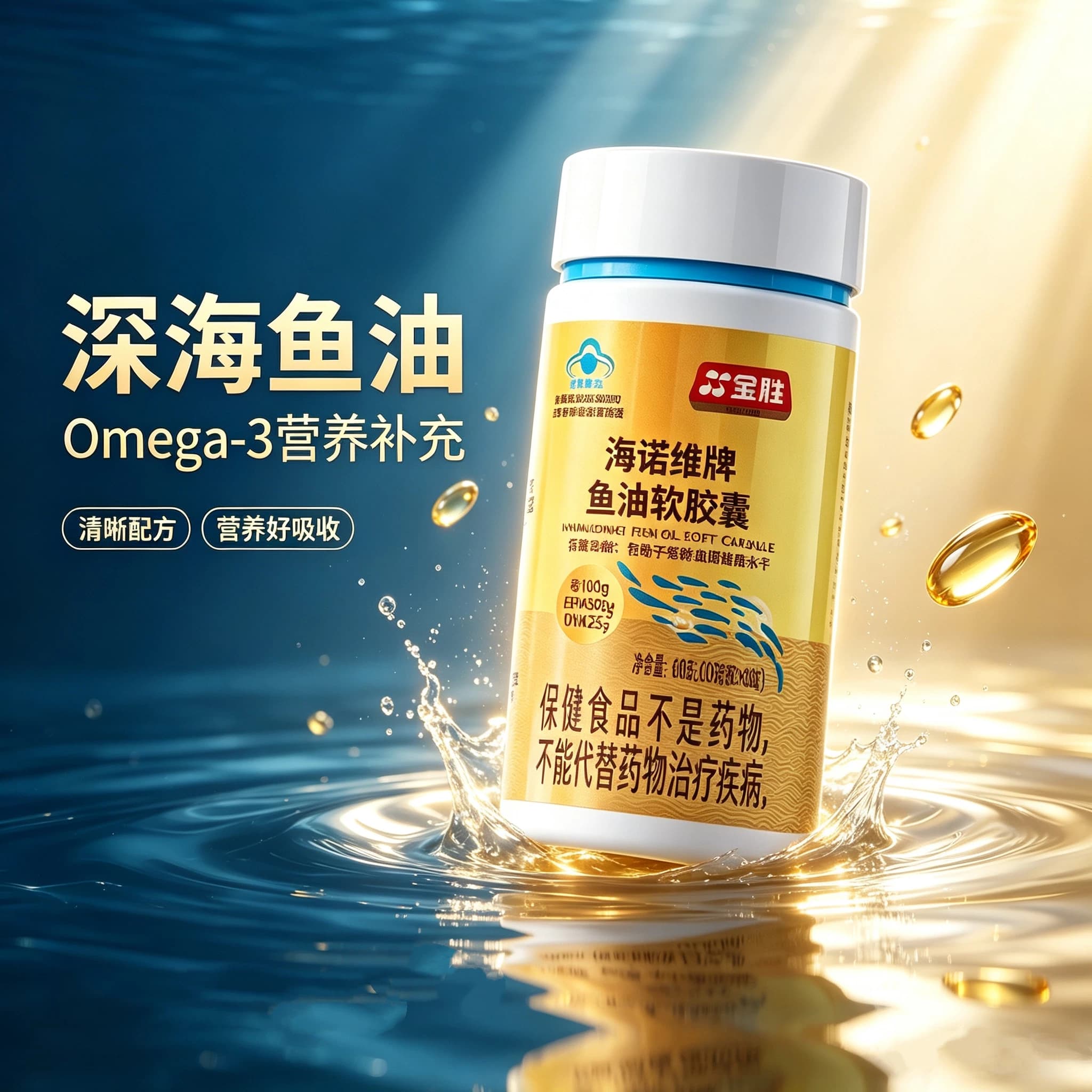 澳洲深海鱼油95%高纯浓度omega3成人DHA欧米茄3EPA脂肪酸软胶囊