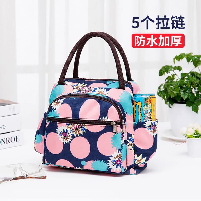 手提包饭盒袋女包防水妈妈中年上班小布包保温精致牛津布尼龙手拎