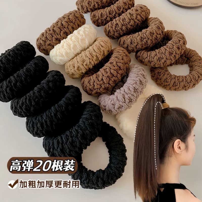 新款加厚加粗发饰头绳发圈加宽扎头发橡皮筋高马尾高弹力耐用发绳