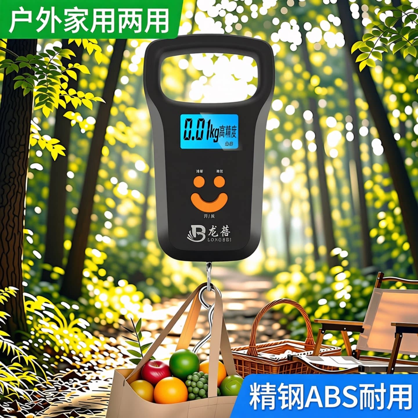 高精度手提电子秤便携式小称弹簧秤迷你买菜挂钩称50kg快递行李秤