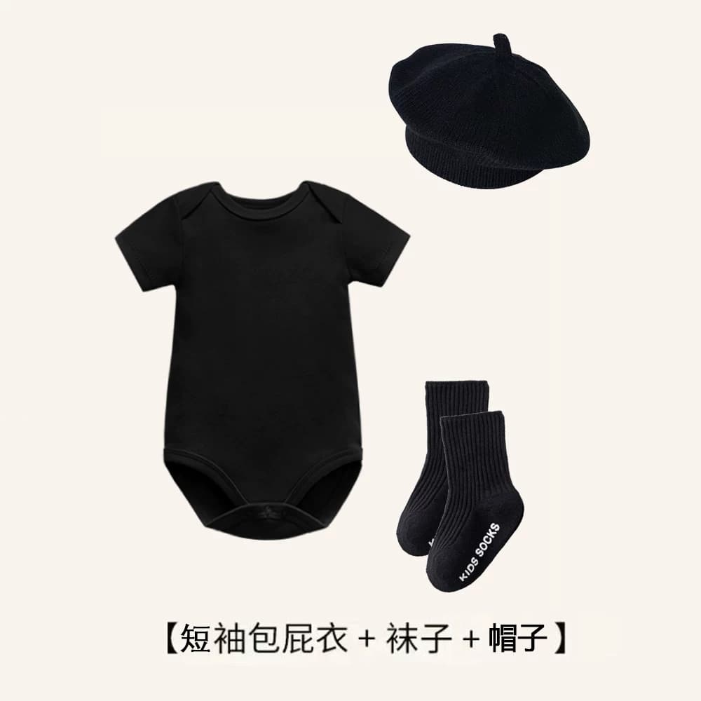 新款婴幼儿套装宝宝包屁衣百天满月拍照小月龄哈衣柔软连体衣服