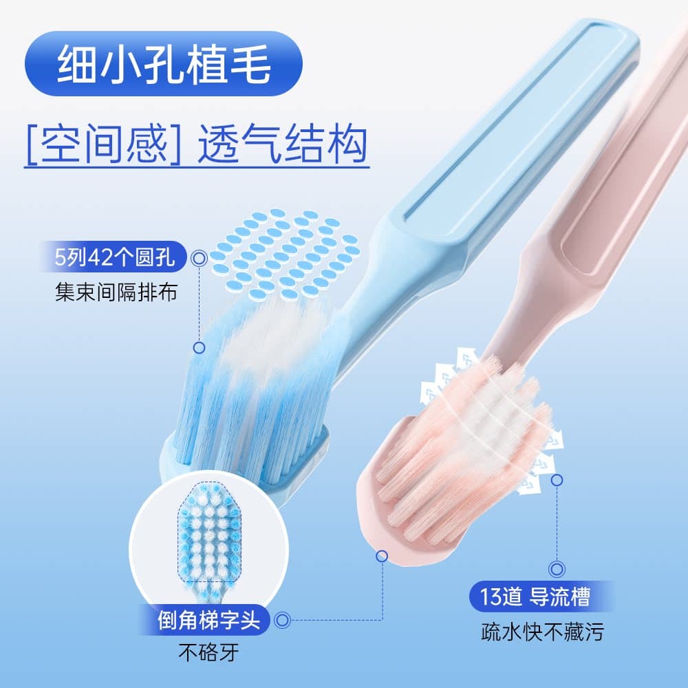 纳美小宽头牙刷软毛成人家庭组合装情侣女男士专用品牌官方旗舰店 - 缩略图3
