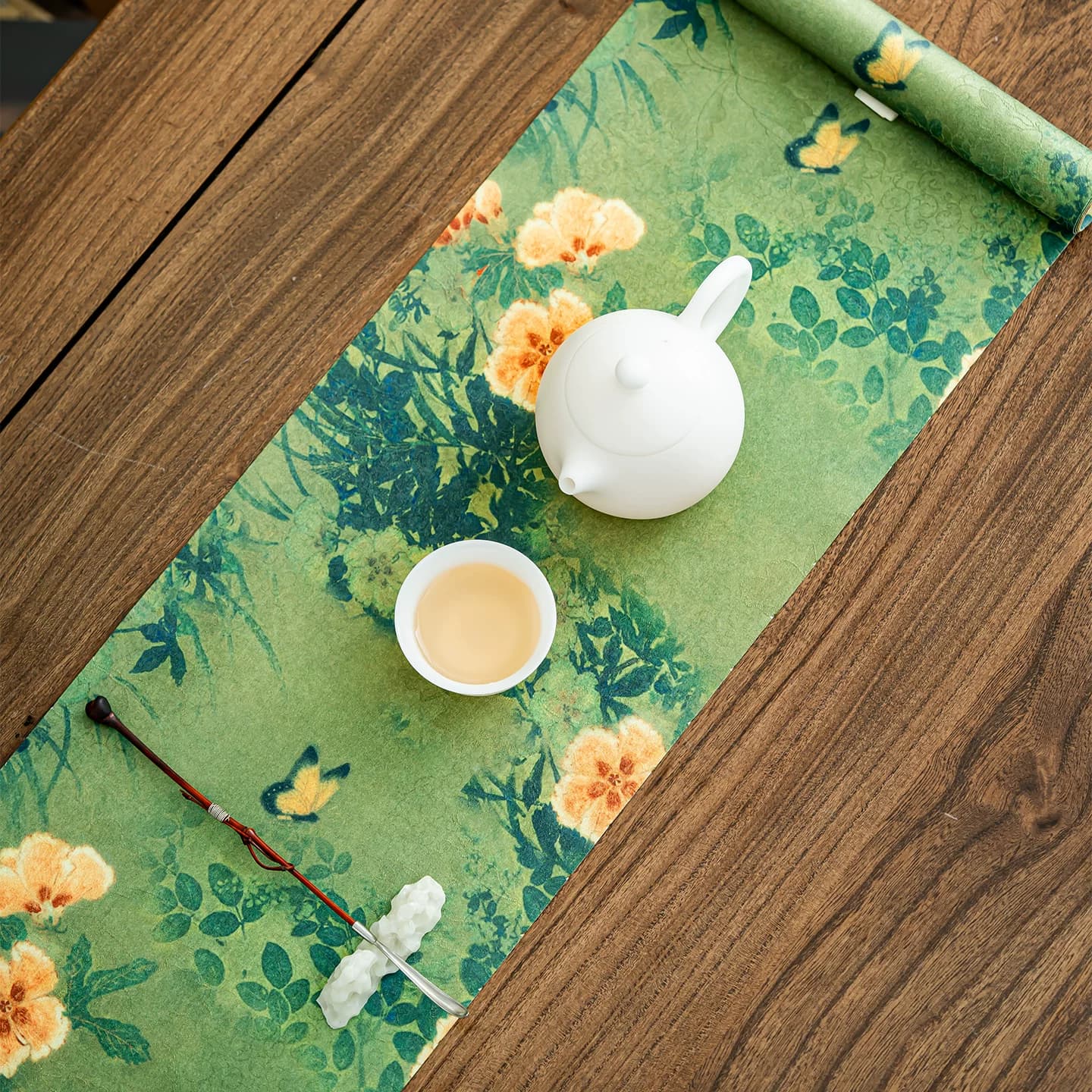 复古防水云纱茶席双层中式禅意茶桌旗茶垫布轻奢茶台茶几布桌布 - 缩略图4