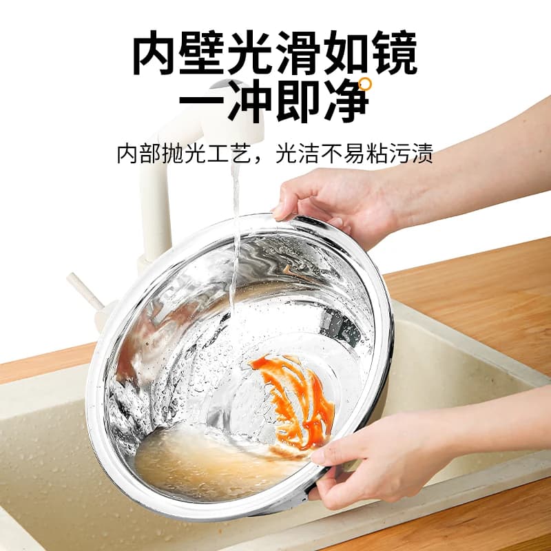 特厚304漏盆不锈钢洗菜盆圆形特大沥水篮菜篮子菜筐沥水盆过滤盆 - 缩略图2