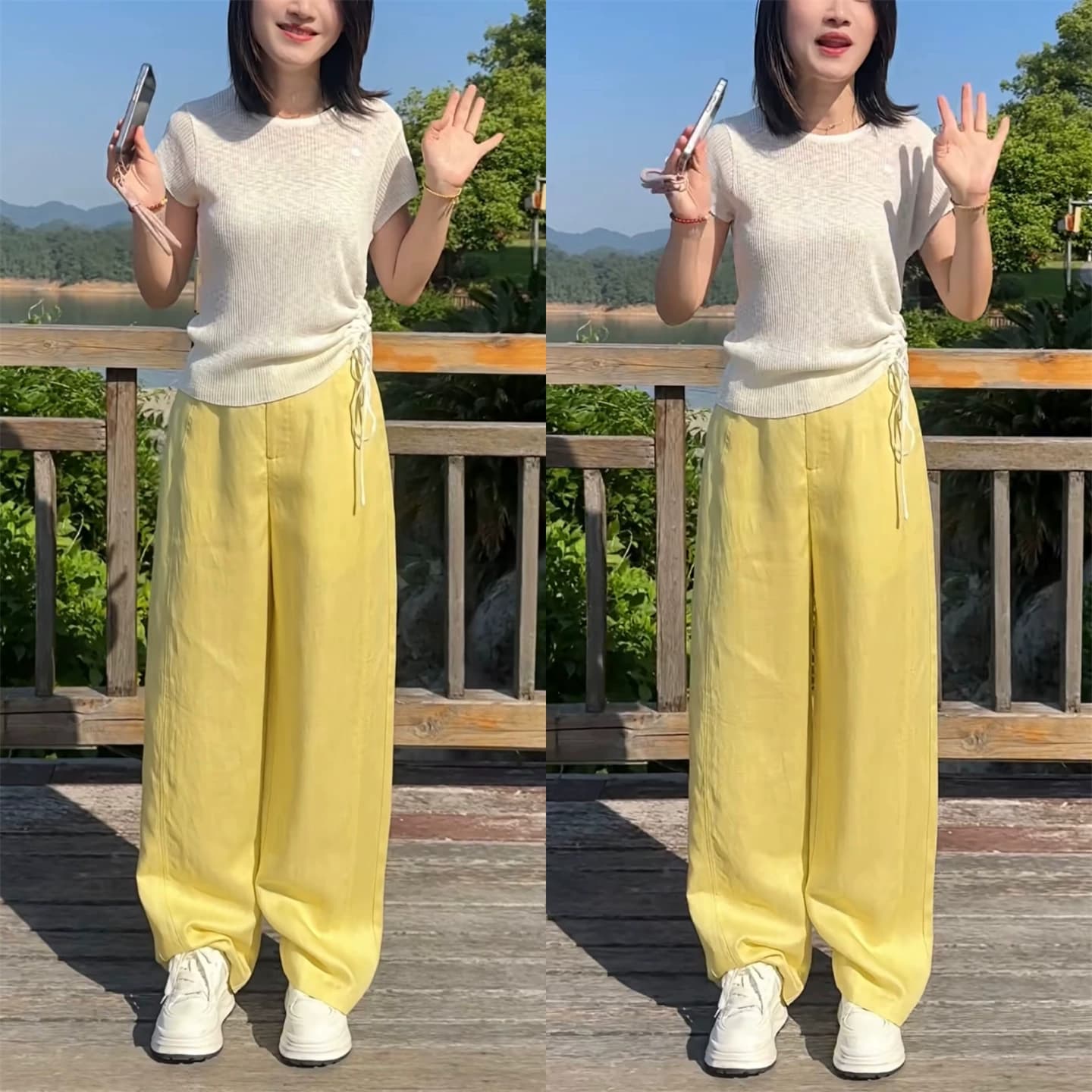 夏季新款天丝亚麻香蕉裤女休闲高腰直筒垂感阔腿裤显瘦百搭弯刀裤 - 缩略图3