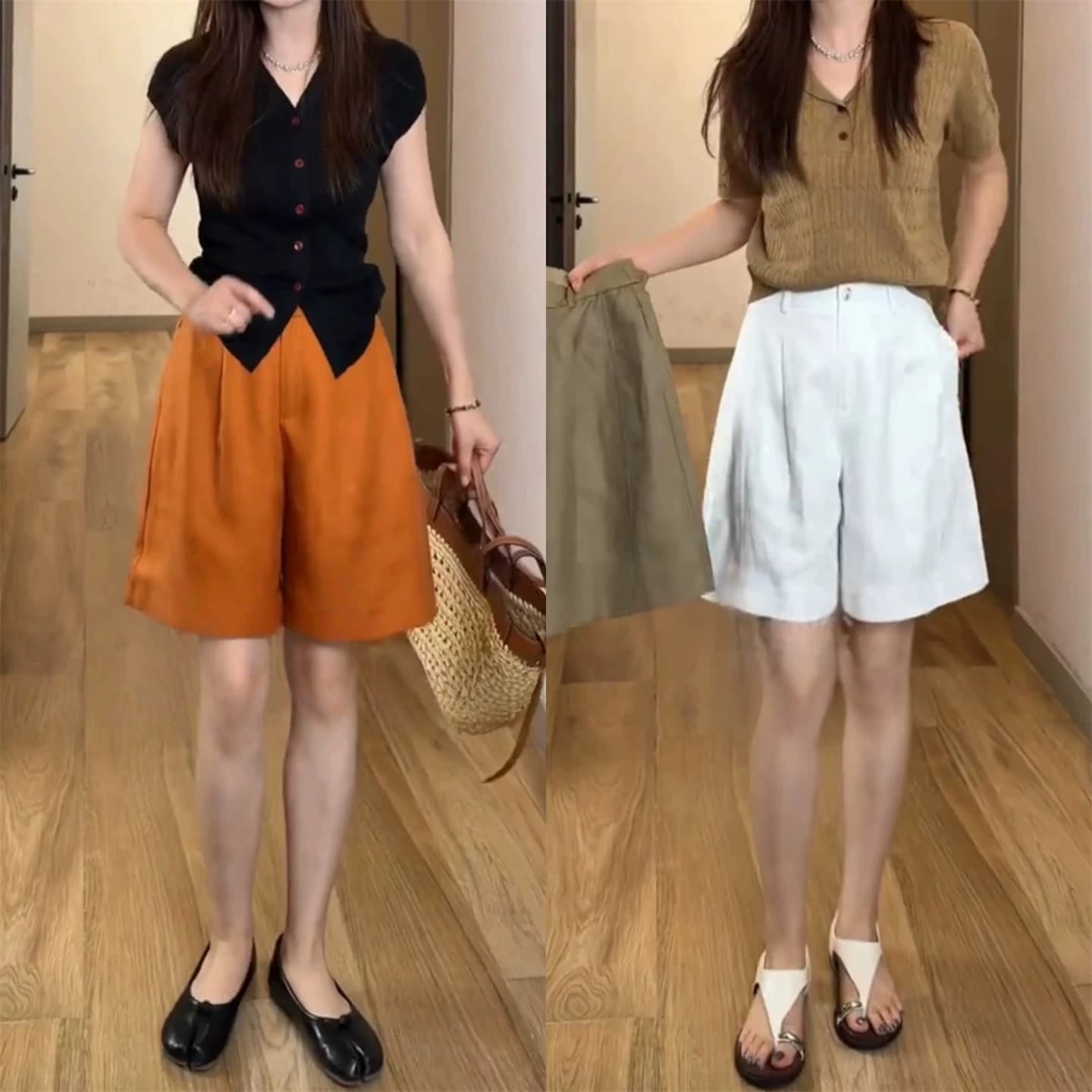 天丝亚麻短裤女2026夏季新款高腰显瘦休闲裤宽松高级感阔腿五分裤 - 缩略图2