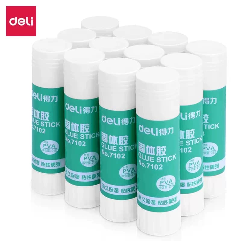 得力固体胶胶棒大号12支21g笔形学生用文具强力透明36g大容量胶棒 - 缩略图5