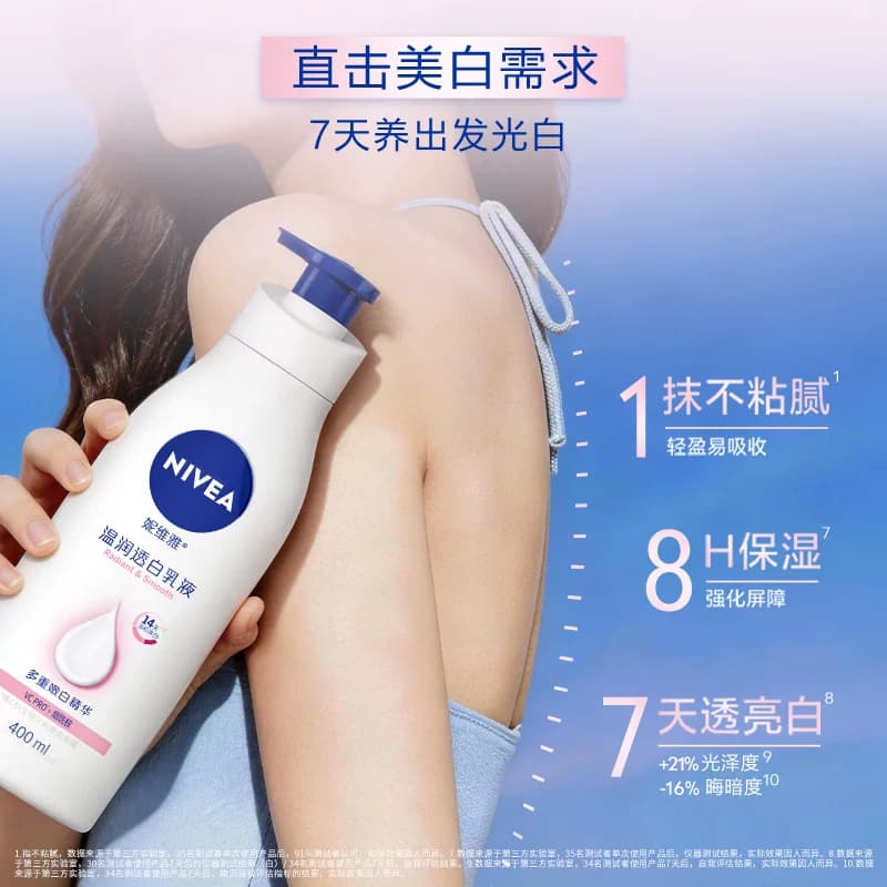 【孙颖莎同款】妮维雅大白瓶美白身体乳液烟酰胺温润透白滋润干燥 - 缩略图3