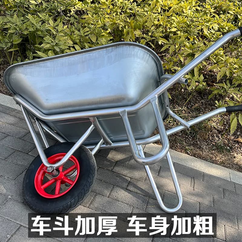 农用独轮小推车单轮货车推沙泥土花园垃圾建筑肥料工地手推车工具 - 缩略图5