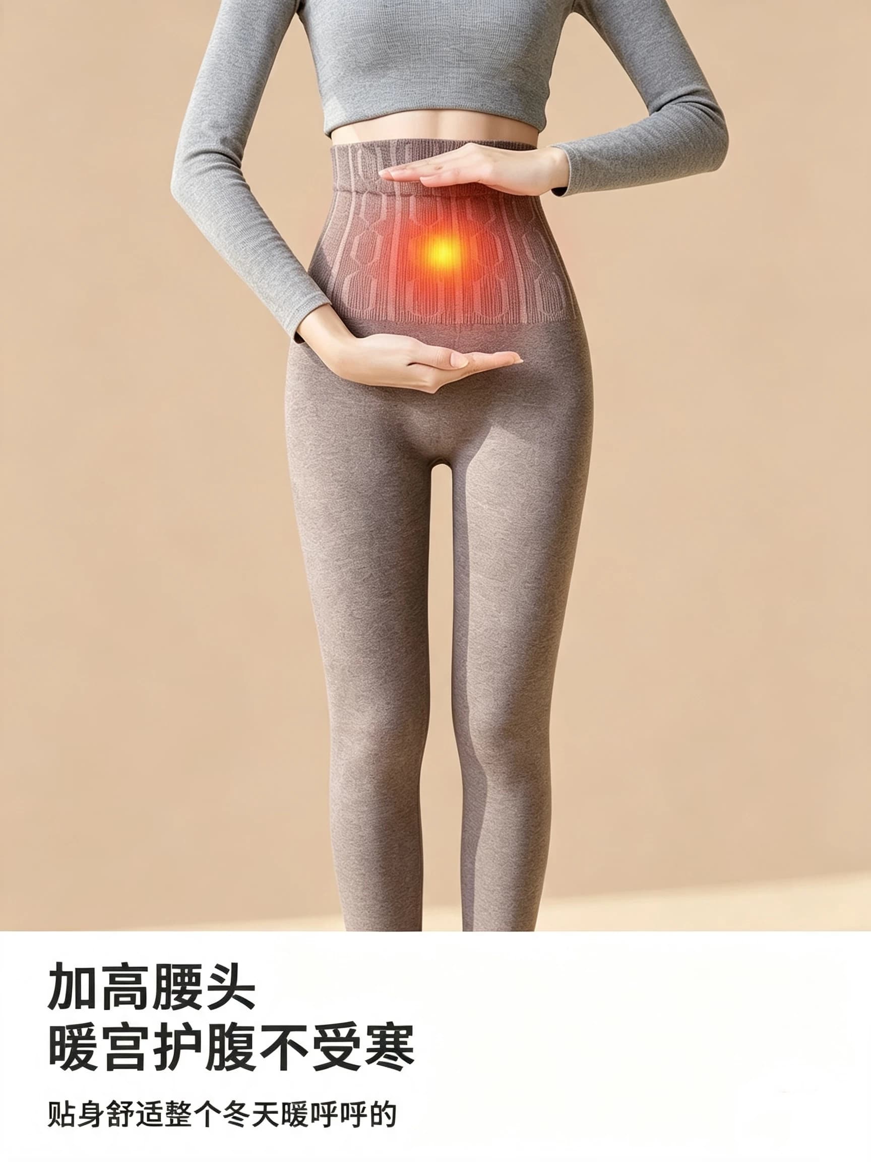 春秋薄款高腰无痕美体打底裤外穿女收腹提臀高弹显瘦保暖大码长裤 - 缩略图5