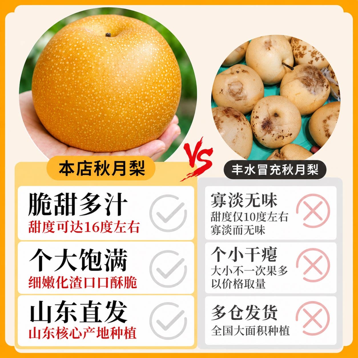 正宗山东秋月梨新鲜水果9斤当季现摘莱阳梨子大果冰糖梨整箱包邮 - 缩略图3