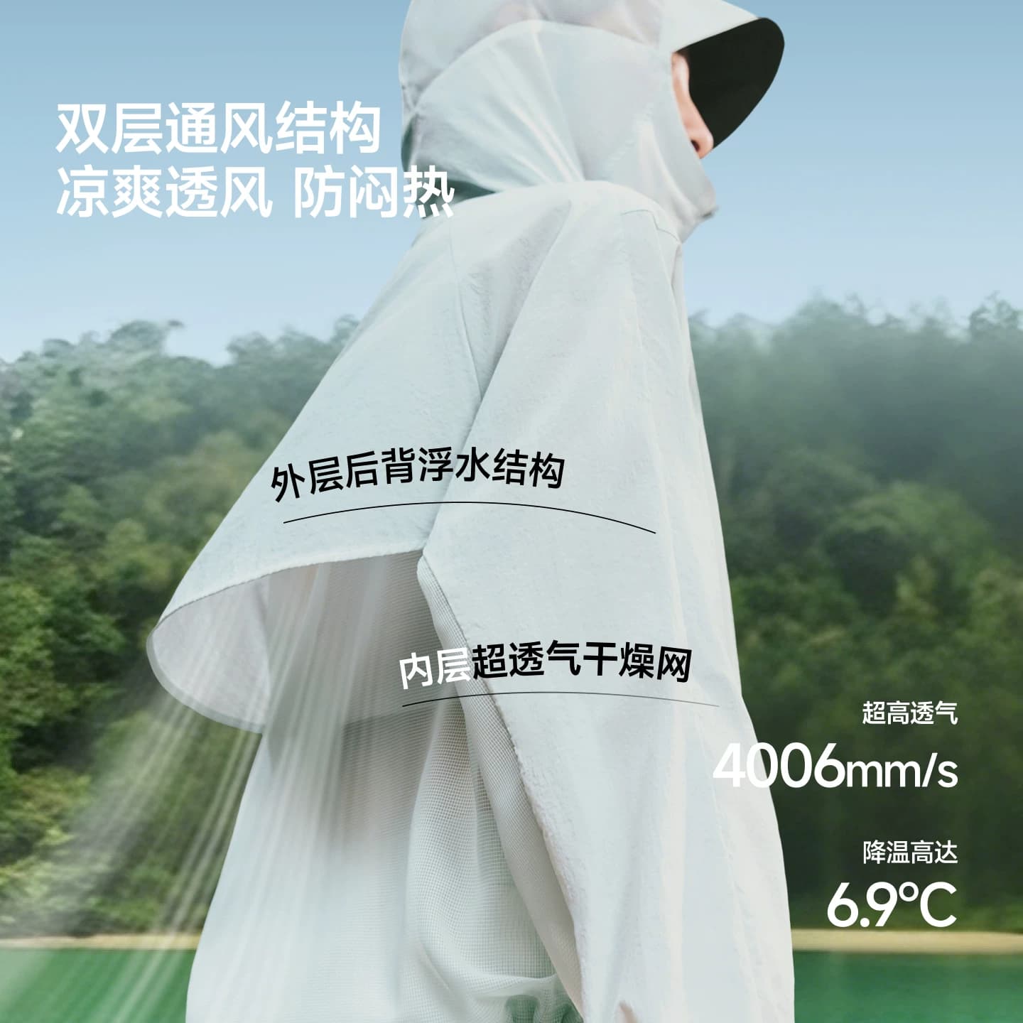 蕉下通风防晒衣女轻薄山系风格户外新款透气皮肤衣运动夹克外套 - 缩略图2